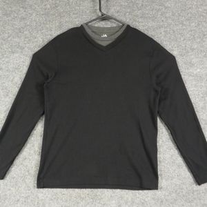 John Ashford Men's T-Shirt Small Black Long Sleeve Round Neck Pullover T-Shirt